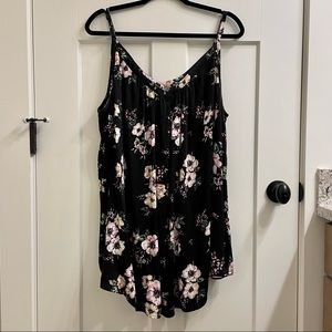 Black and Floral Torrid Tank Too Blouse